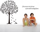 Linden Tree with Quotes Wall Decal Vinyl Tree Wall Art Stickers
